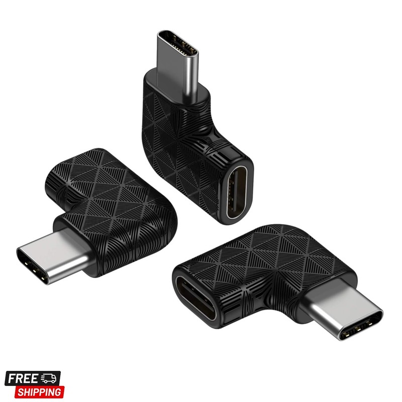 USB C Right Angle Adapter,90 Degree USB C to USB Type-C Male to Female Adapte…
