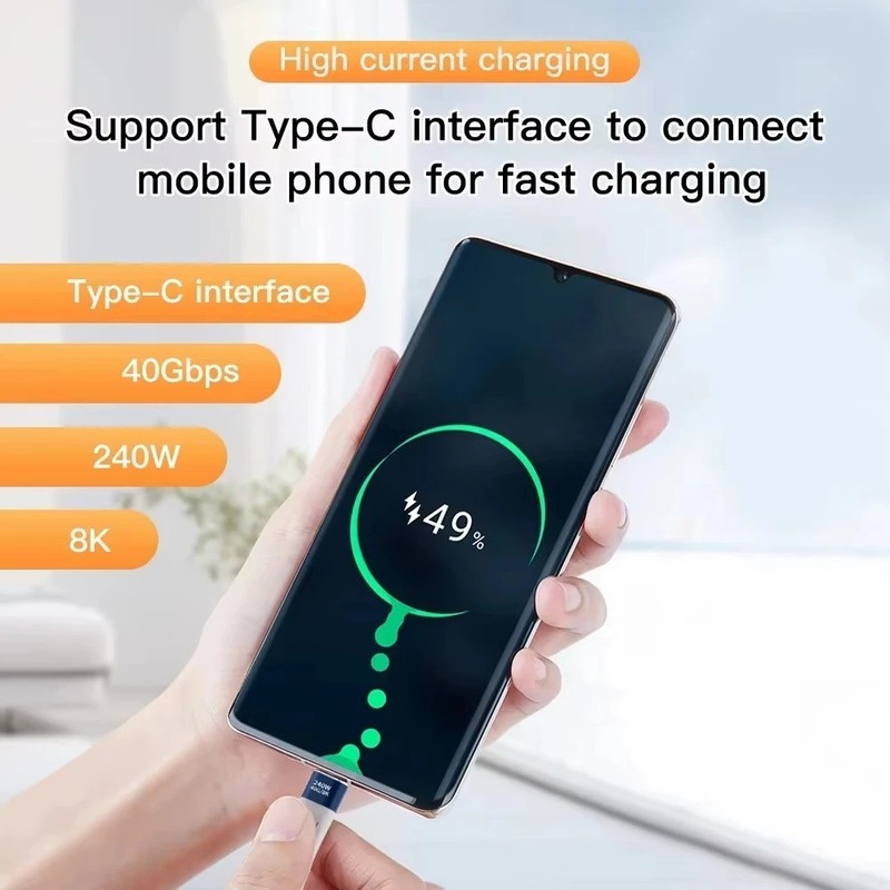 240W USB-C Cable Type C PD 40Gbps 8K Flat Slim FPC Short Fast Charge gallery