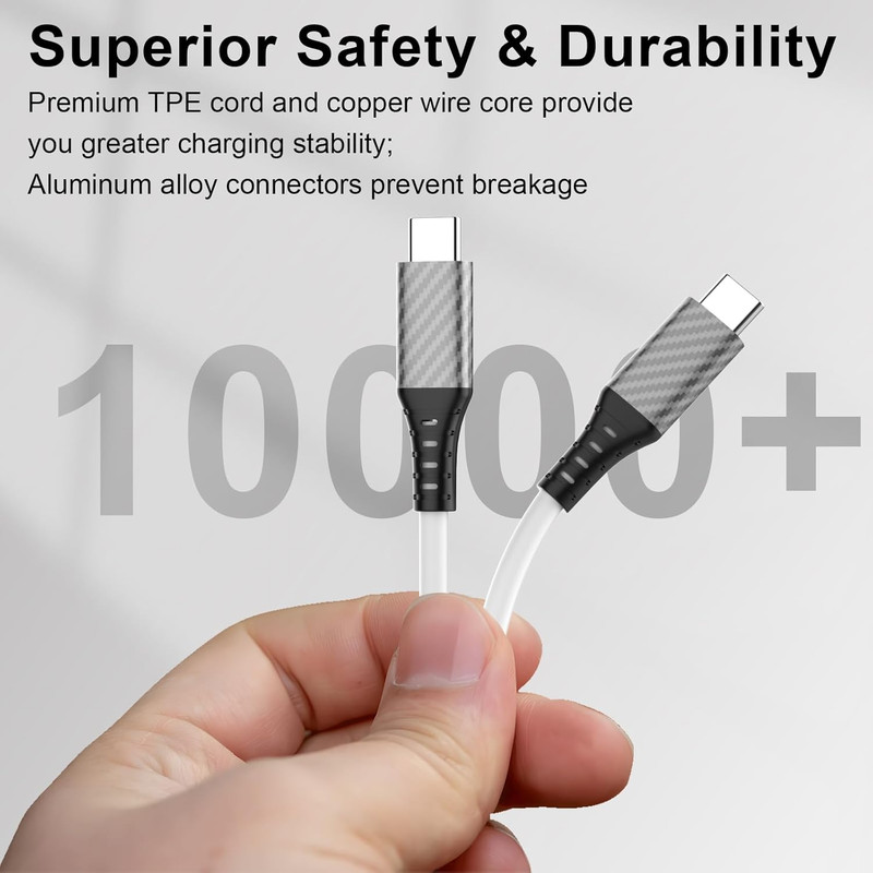 30Ft USB C Cable,60W Extra Long USBC to USBC Fast Charging Cable for Iphone 17 T gallery