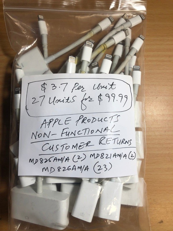 Apple Adapters HDMI MD826AM/A, VGA MD825AM/A and MD821AM/A As-is NonFunctional