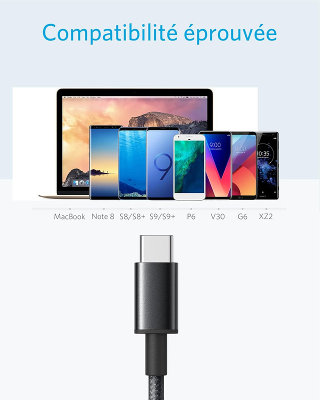 Anker USB C Cable [2PACK, 6Ft & 3Ft], a to C Charger - Fast Charge, Premium gallery