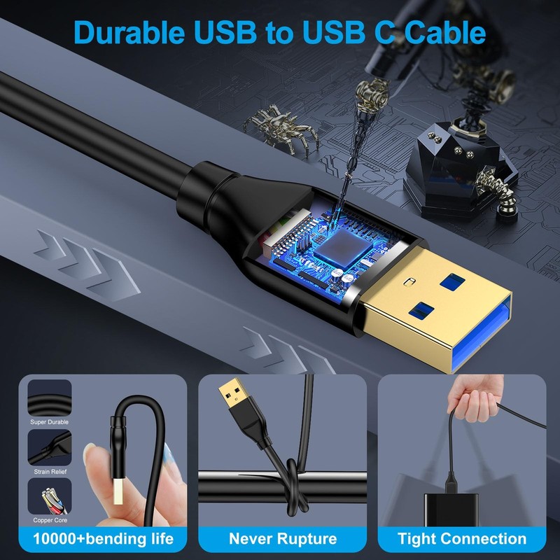 USB to USB Cable 10FT, 2Pack USB3.0 Cable Male to Male Double End Type A to T... gallery