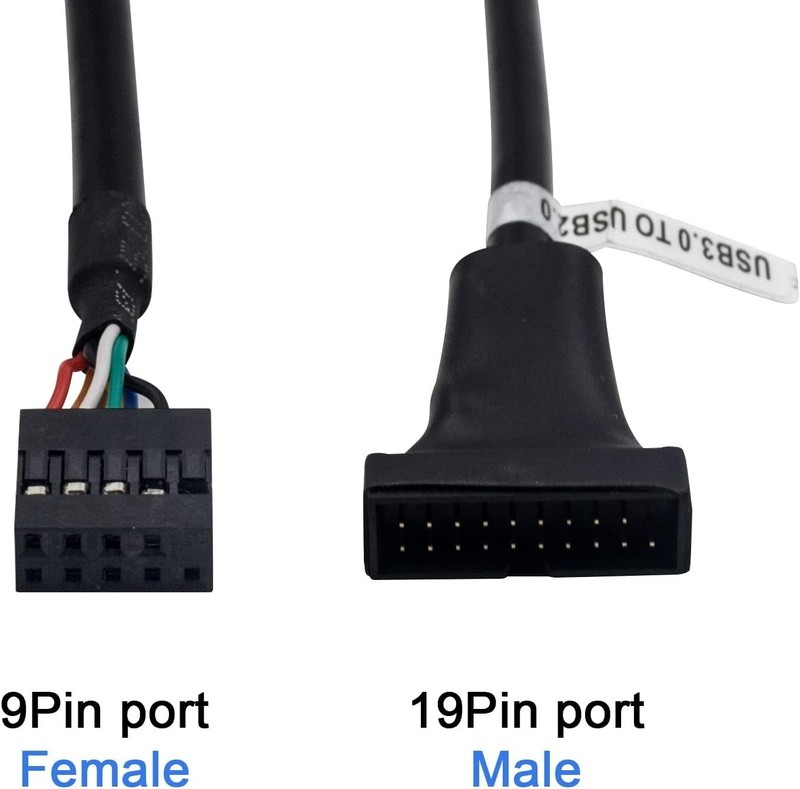 High-Speed USB 3.0 to USB 2.0 Adapter Cable - 6 inch 19-Pin to 9-Pin - 2-Pack gallery