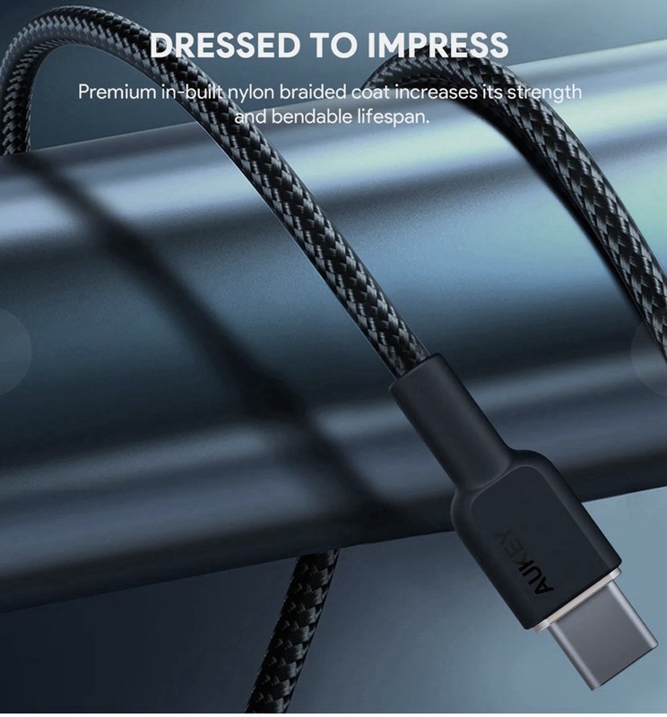 AUKEY 60W USB-C to USB-C Cable 5FT 1.8 M CB-NCC2 gallery