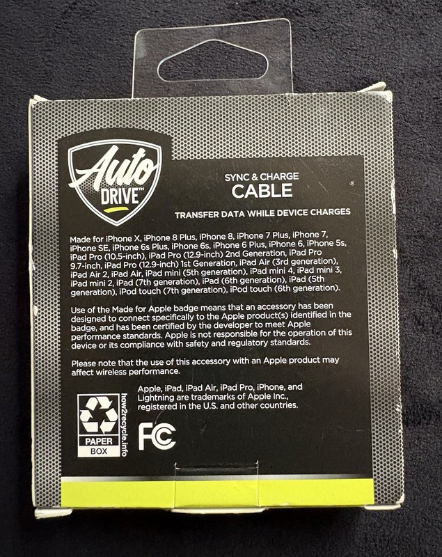 Auto Drive 3ft USB-C to Fast Sync & Charge Cable, White gallery