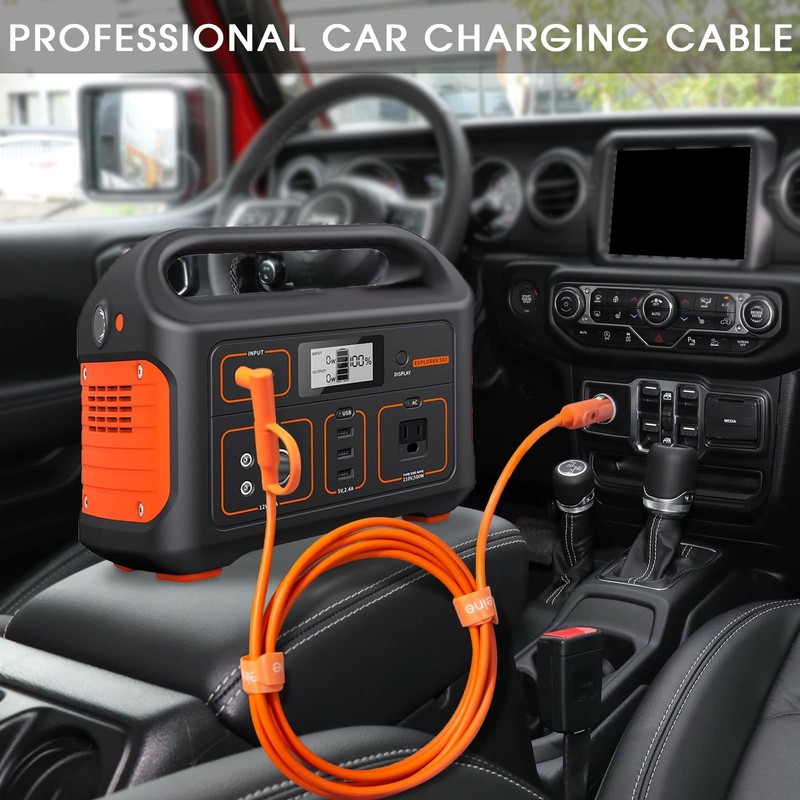12V/24V Car Charging Cable, Cigarette Lighter to DC 8mm Connector, Portable Powe gallery
