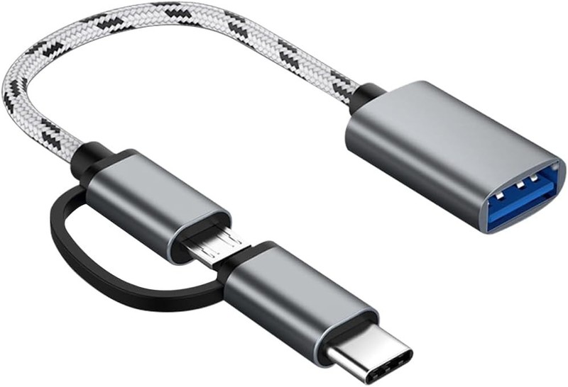 2-in-1 USB C/Micro USB to USB Adapter, USB to USB C OTG Adapter Cable Compatible