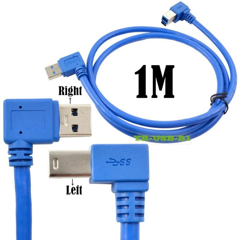 3.3 FT Angle USB 3.0 Printer Cable Type A Male To Type B Male 90 Degree gallery