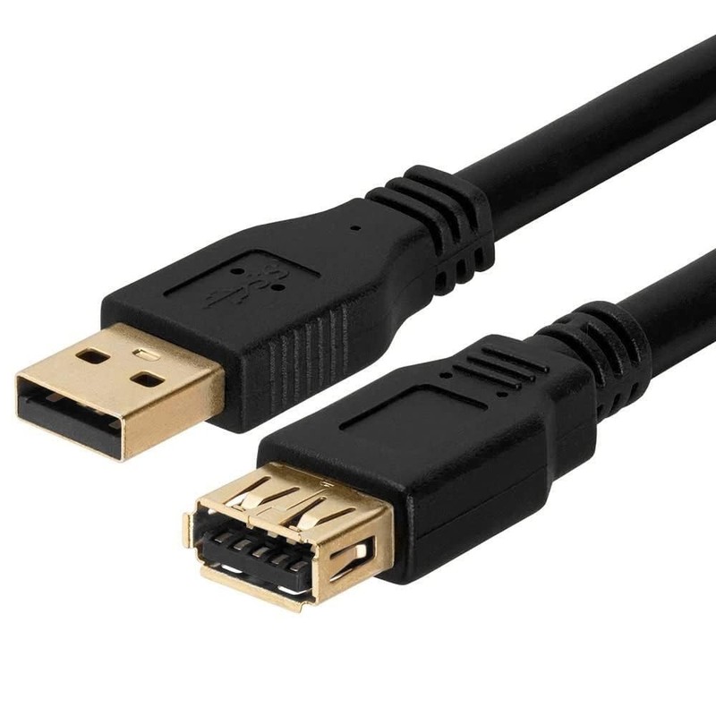 - USB 3.0 A to A Female Extension Gold Plated Cable - 10FT (Blue)