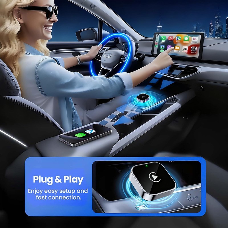 Wireless CarPlay Adapter & Android Auto Dongle, Shiny Silver，Fast Auto-Connec... gallery
