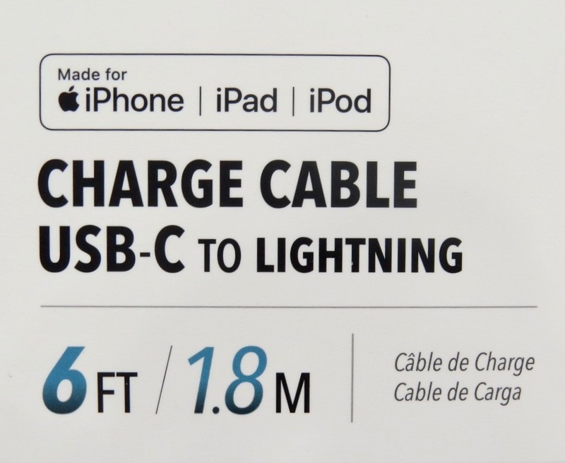 NIB Charge Cable USB-C to Lightening 6 Foot / 1.8M