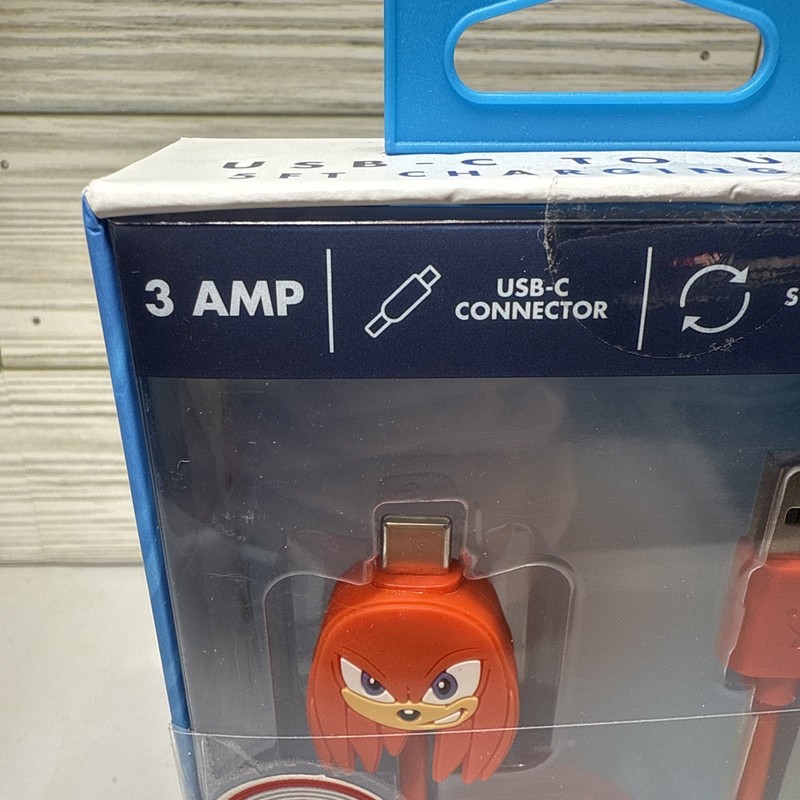 NEW Sonic The Hedgehog KNUCKLES USB-A to USB-C 5ft Charging Cable gallery