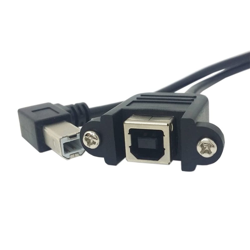 NFHK 90 Degree Left Angled USB B Type Male to Female Extension Cable with Scr... gallery