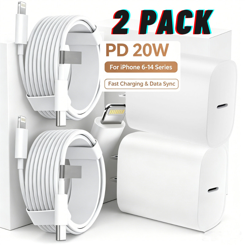 2Pack Fast Charging Type C Charger Adapter USB C Cable For iPhone 17 16 15 14 13 gallery