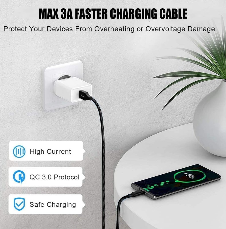 Braided USB A To Type-C Fast Charging Data SYNC Charger Cable Cord 3/6ft HOT gallery
