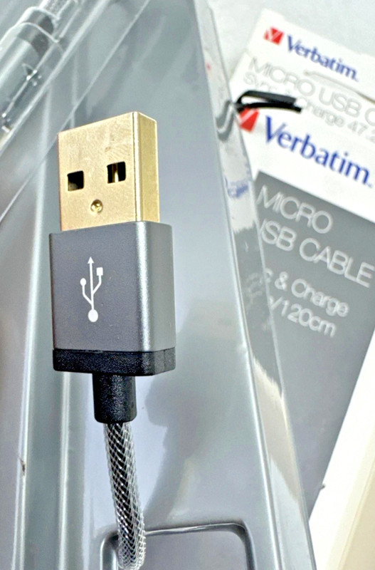 Verbatim Premium Cable Micro-USB to USB A Charge/Sync Cable🔥Braided Black🔥NEW gallery