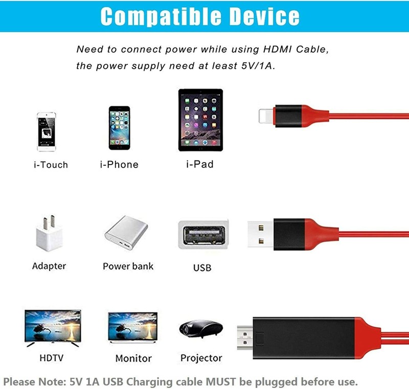1080P HDMI Adapter Cable Phone to AV TV Cord Digital Converter For iPhone iPod gallery
