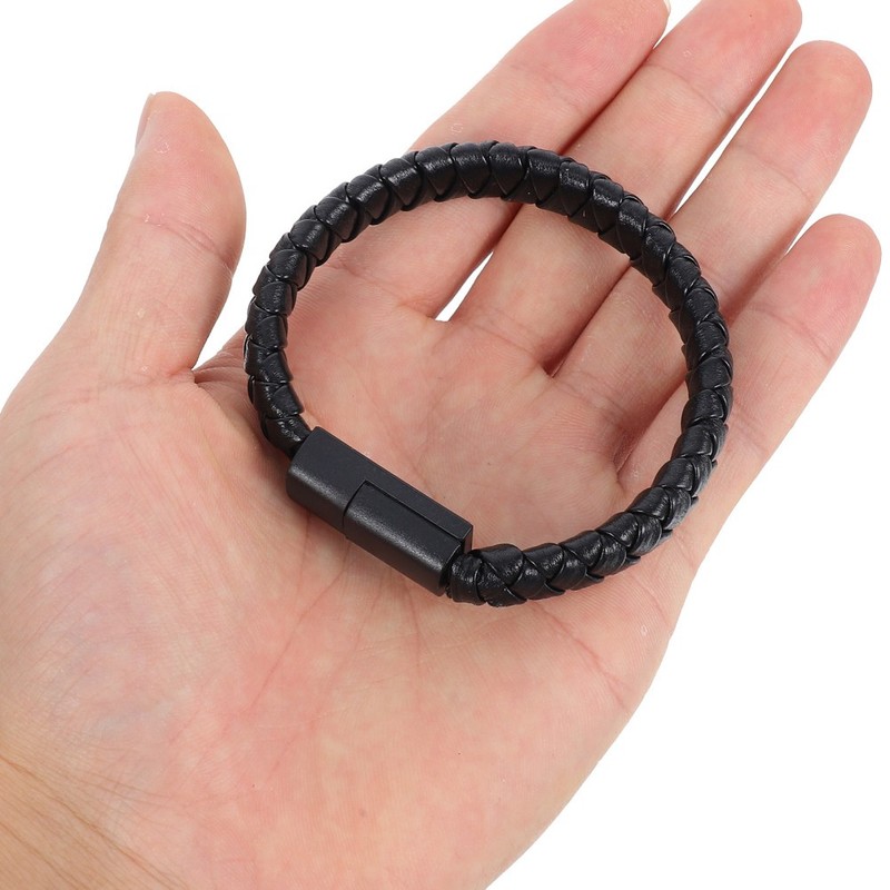 Braided USB C Data and Charging Cable Bracelet for High End Devices Black gallery