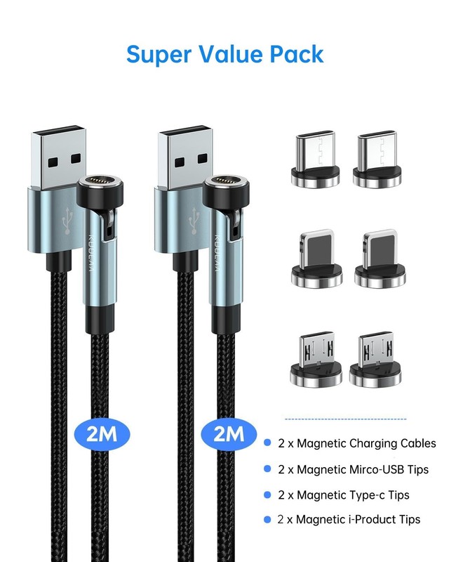 6FT 540 Rotating 3 in 1 Magnetic Charger Cable, 3A Fast Charge, 480Mbps Data ... gallery