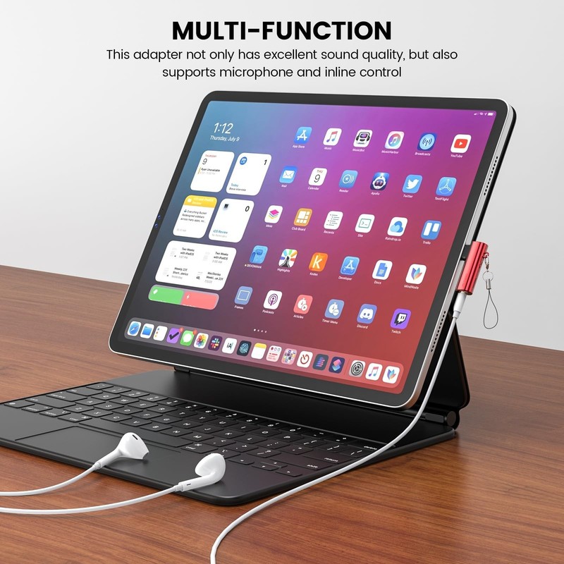 USB C to 3.5mm Headphone Adapter Right Angle Aux Mic Dongle Hi-Res DAC Compatibl gallery