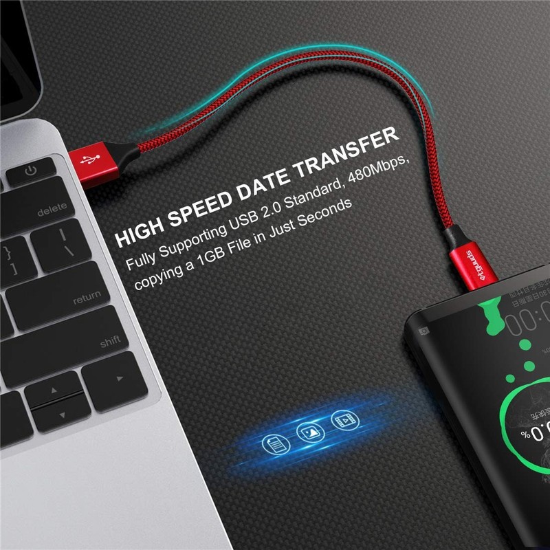 etguuds USB to USB C Cable 1ft, 2-Pack Short USB A to Type C Charger Cord Fas... gallery
