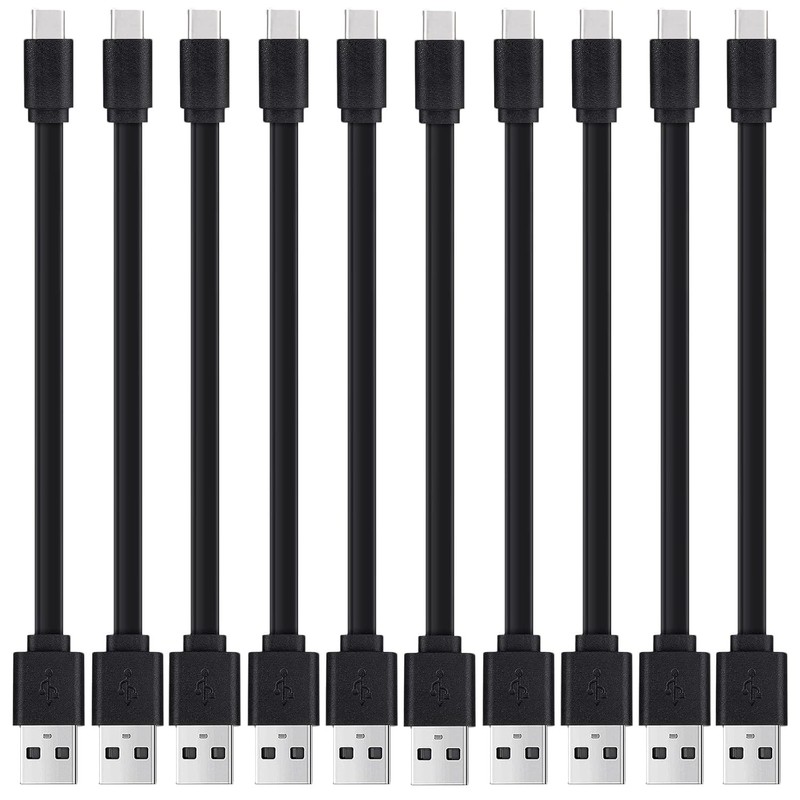 6-Inch Flat USB-C to USB-A Cables - 10 Pack for Android & Samsung Devices gallery