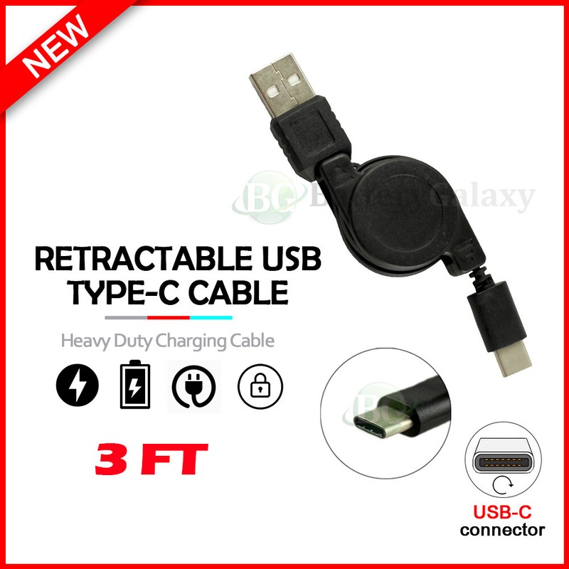 1-100 LOT USB Type-C Retract Charger Cord for Google Pixel 9/Pro/Pro XL/Pro Fold