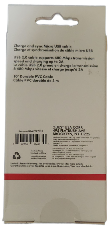 Fuse 10' Charge and Sync Micro USB Cable (10'/3m) gallery