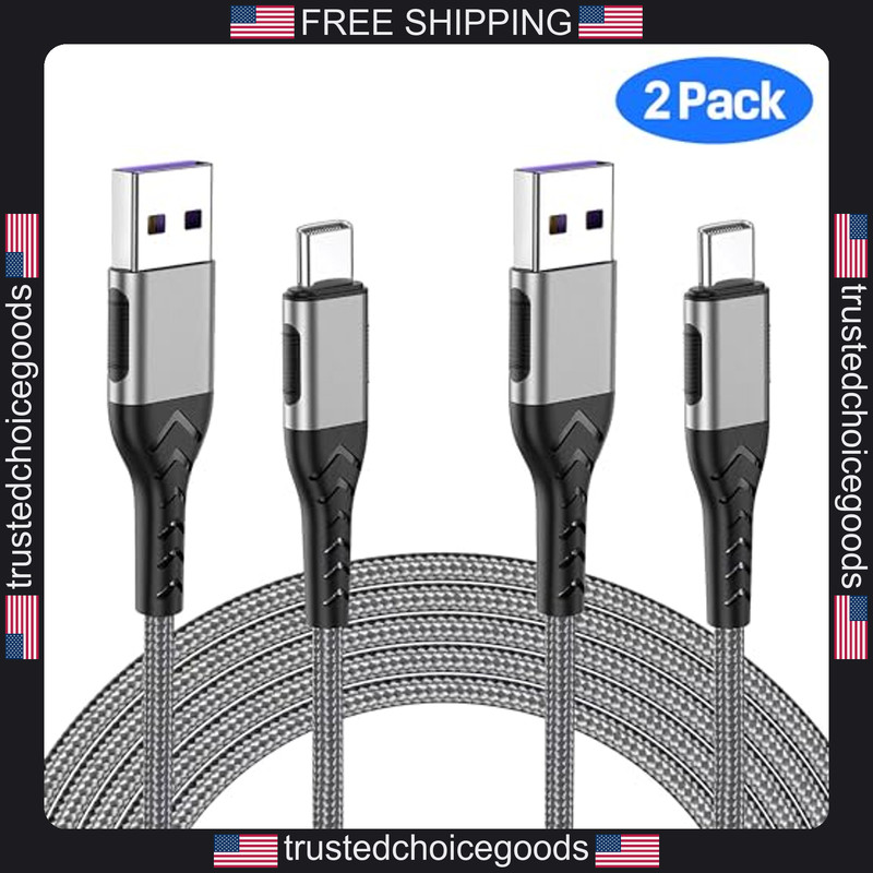 2 Pack 10ft Braided USB C Charging Cables for Android Devices gallery
