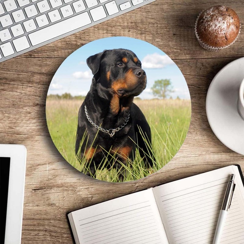 Purebred Rottweiler Round Mouse Pad,Non-Slip Rubber Base Wireless Gaming Mous... gallery