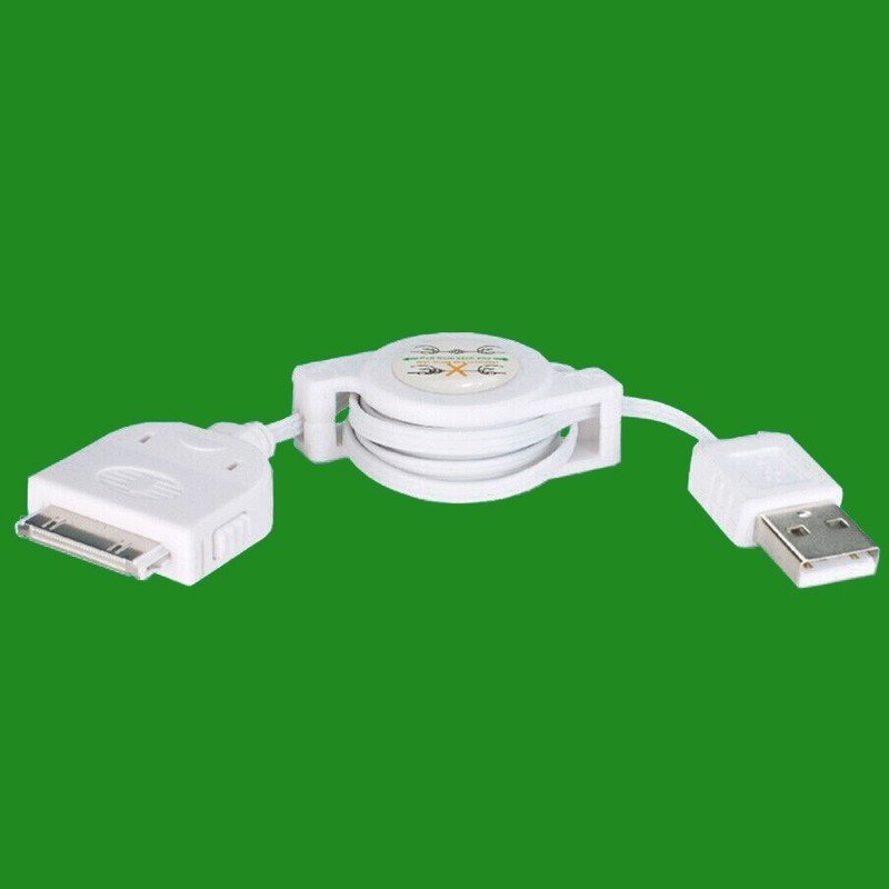 2x 76cm Retractable for iPhone USB Data Cable 3G 3GS, 4, 4S, iPod, iPad, Charger gallery