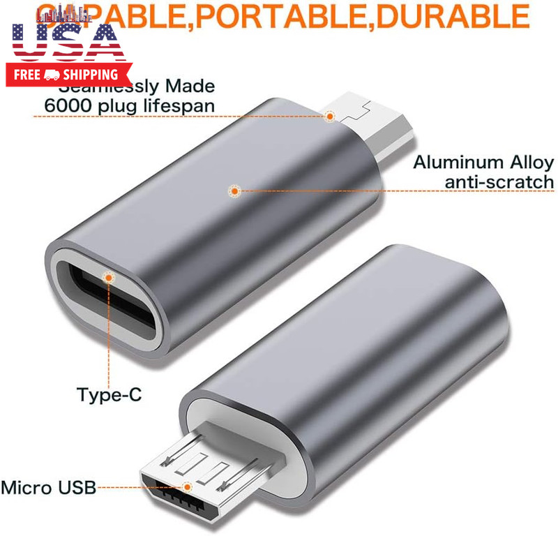 USB C to Micro USB Adapter, (4-Pack) Type C Female to Micro USB Male Convert Con gallery