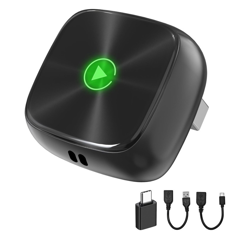2026 Upgraded Wireless CarPlay Adapter & Android Auto, 2 in 1 Mini Dongle wit…