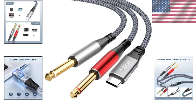 Plug-and-Play USB C to 6.35mm Audio Cable - 6.6 Ft for Instruments and Speakers gallery