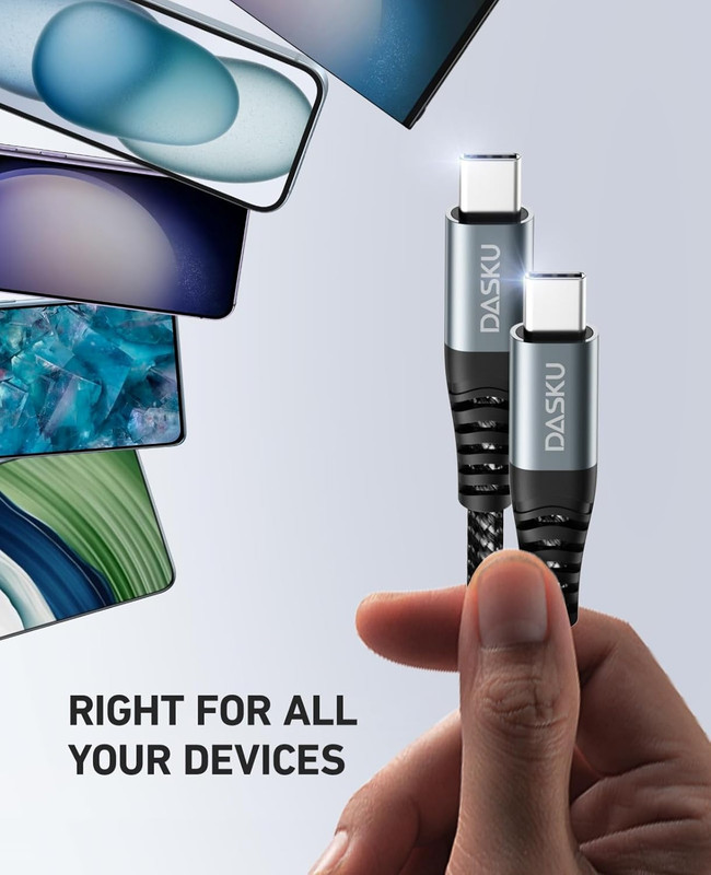 Iphone 17 USB C to USB C Fast Charging, 60W(3.1A) 2 Pack 3FT Charging Cord Type gallery