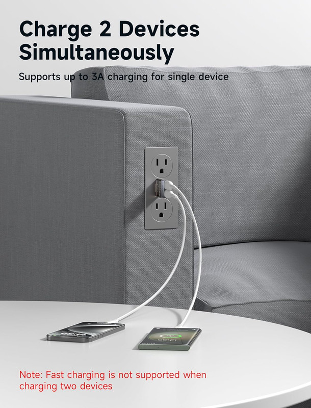 USB Data Blocker(2-Pack), Transparent 2-In-1 USB a Male to USB a & USB C Female gallery