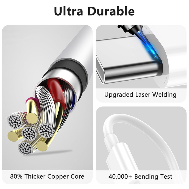 USB C to USB C Cable, 60W [3FT+6FT] for Iphone 17 16 15 Fast Charger Cord, 2Pack gallery