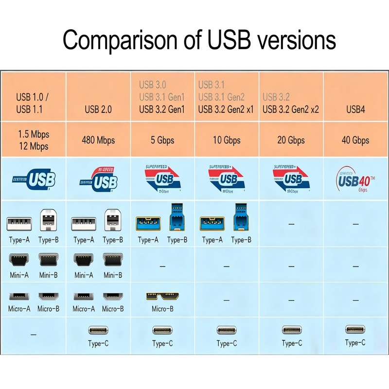 16FT 5M Active USB 3.2 Gen 2 AA Male To Male Cable 10Gbps Orange Cord Wire gallery