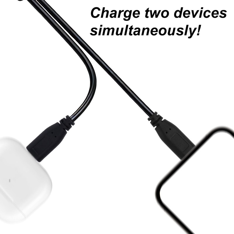 2pcs USB C Splitter 1 in 2 Out Charger Cable, USB-C/Type-C Female to 2 USB-C/... gallery