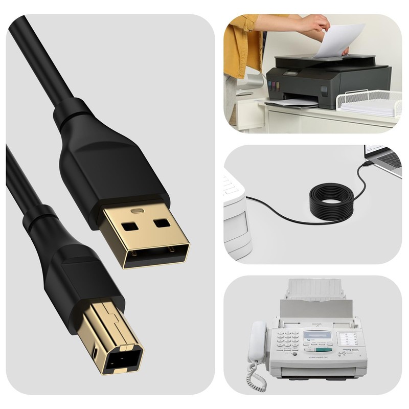 Printer Cable 20 feet,USB Type A Male to B Male Scanner Printer Cord High Spe... gallery