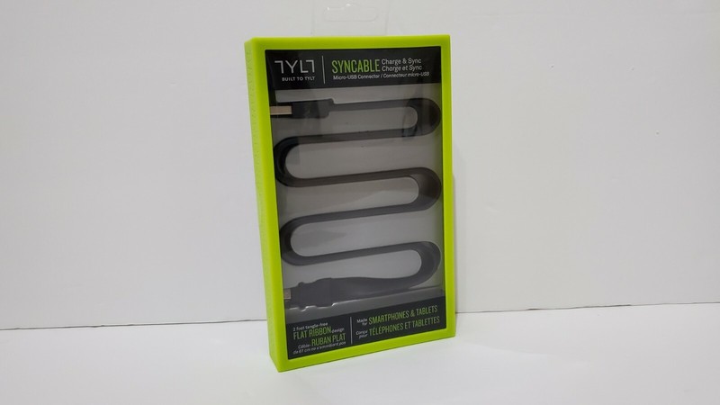 TYLT Syncable Charge & Sync, 2 Foot Flat Ribbon Tangle Free (Black Color)