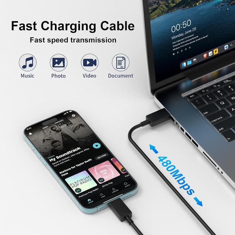 2Pack 25W USB C Charger + 2M Cable MFi Fast Charge for iPhone 17 16 15 Pro Max X gallery