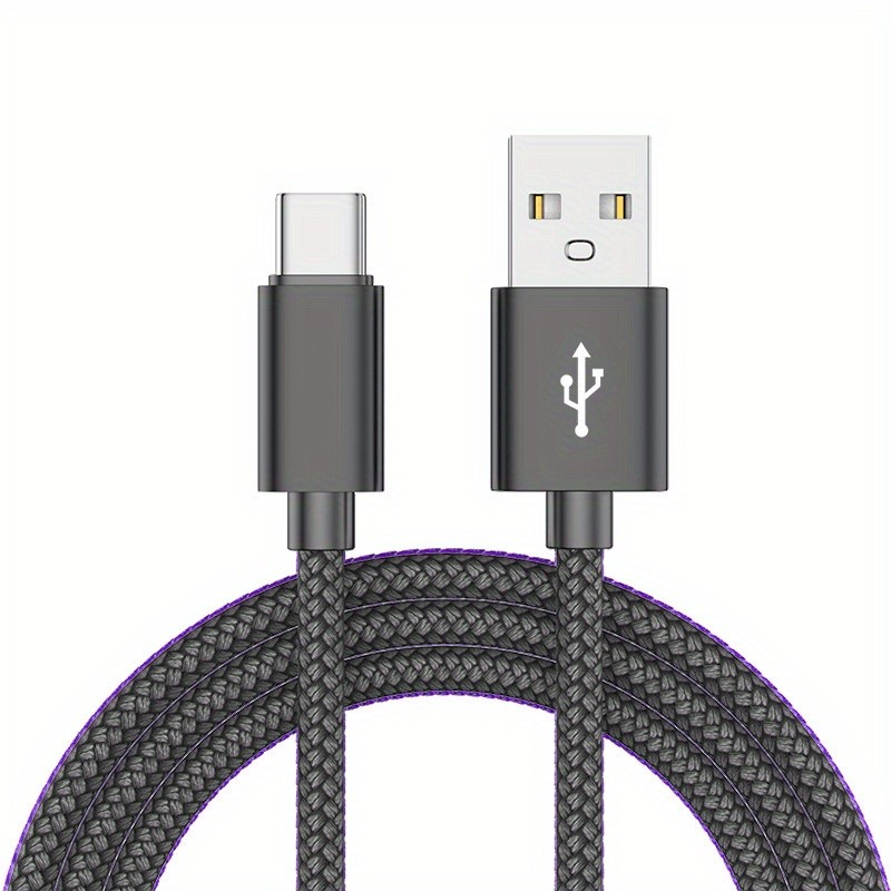 Universal USB A to Type-C Nylon Braided Cable Matte Aluminum Connector Cord gallery