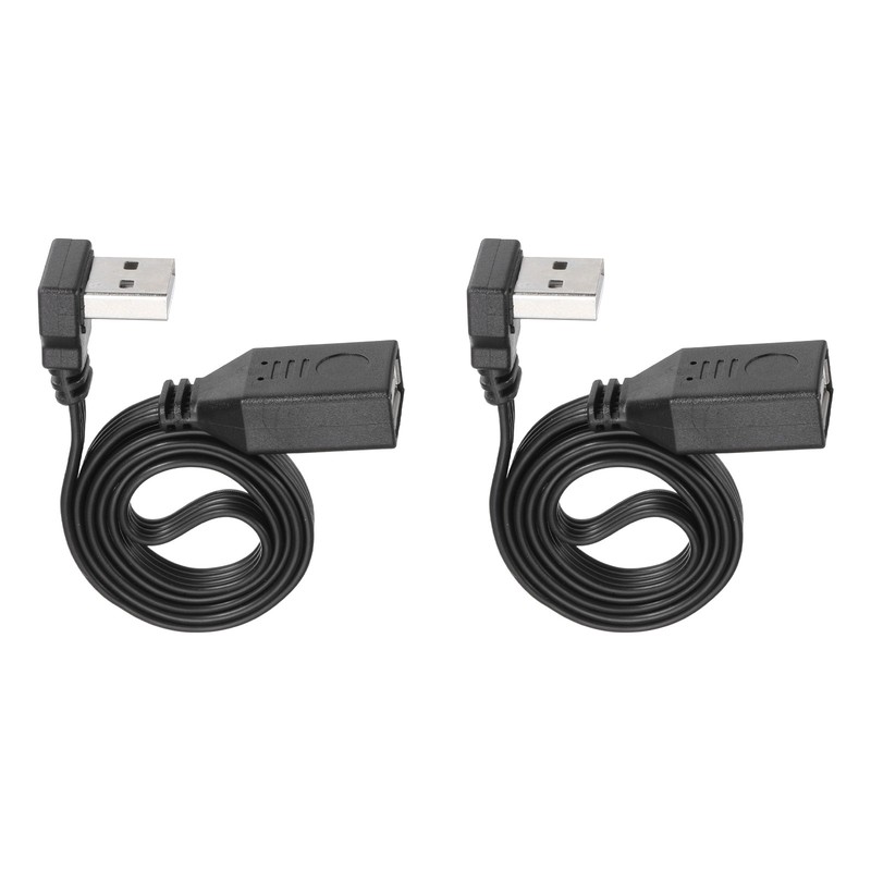 2 Pcs USB2.0 Extension Cable, 19.7 Inch UP&Down Angle Male to Female Adapter