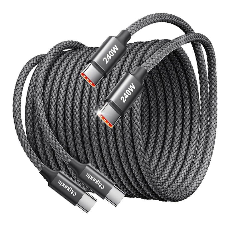 Etguuds 240W USB C to USB C Cable 10Ft, 2-Pack C to C Cable Fast Charging, Type gallery