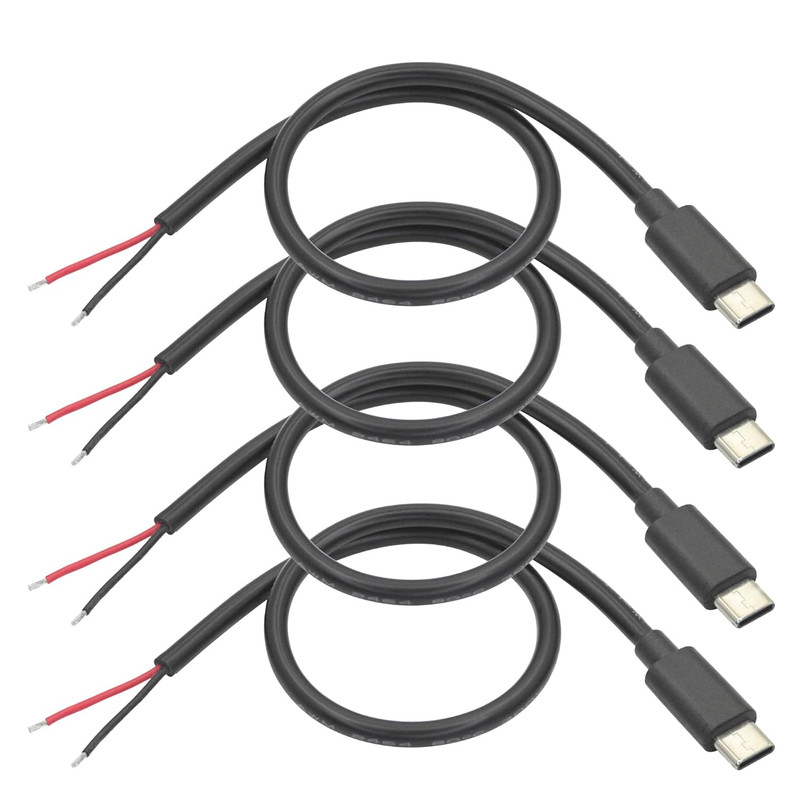 USB C to 2 Pin Bare Wire Open End Power Cable 11Inch, 5V/5A USB Type C Male Plug gallery