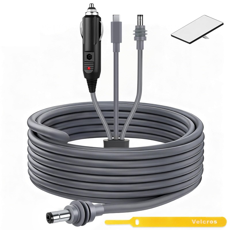 Ponlrie Power Cable for Starlink Mini 10FT/3M, 3-in-1 Car Charger/USB-C/DC to...