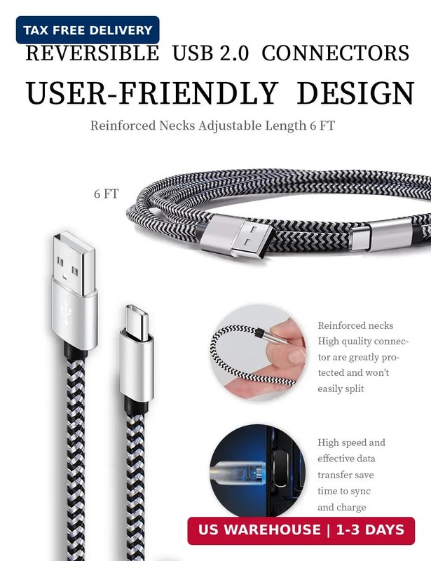 Teeind USB Type C Cable Fast Charging, Tpc001 5 Pack(6Ft 3A) Braided C Charger C gallery