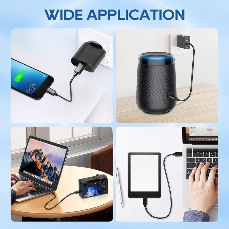3-Pack Short USB C to Micro USB Cable - Type C to Micro USB Charging Cord (0.88f gallery