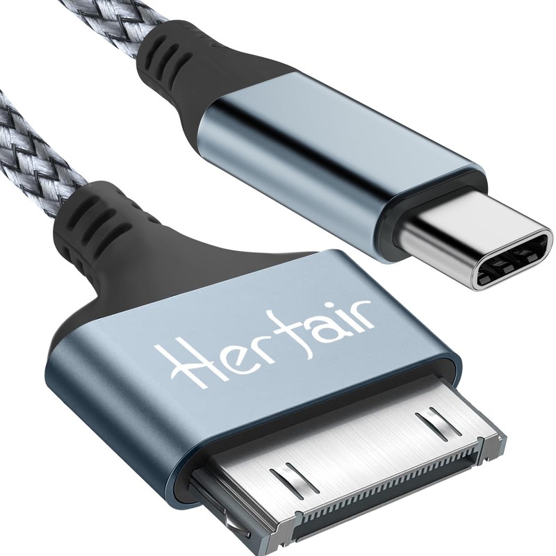 Herfair 30 Pin to USB C Charger Cable Braided Cord for Charging & Data Sync